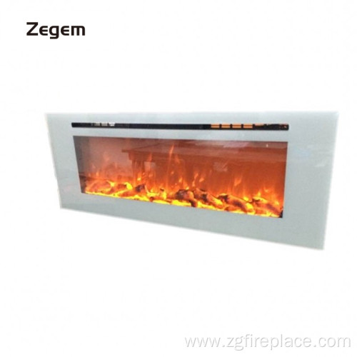 60" Flat Panel White Wall Mounted Electric Fireplace